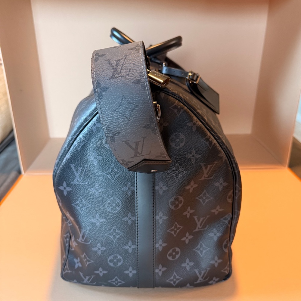 Authentic Louis Vuitton Monogram Eclipse Keepall … - image 6